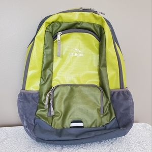 LL Bean backpack grey gray green school work outdoors sports